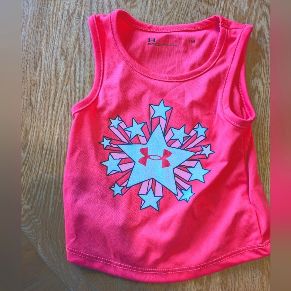 Pink Under armour 12 months tank top